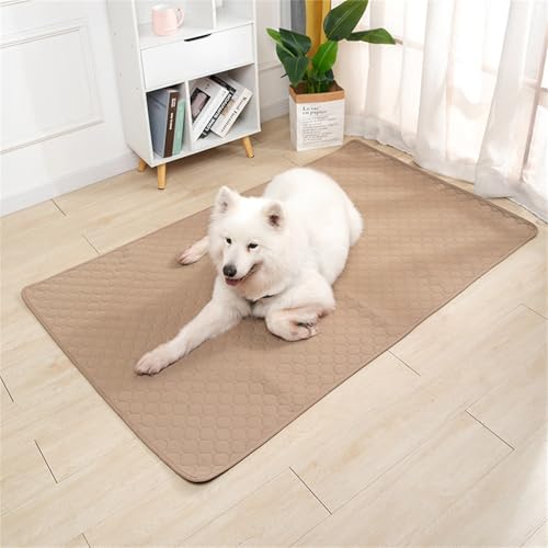 Lukery 2 Stück Wickelunterlage Waschbar für Hunde, Welpenunterlagen Wiederverwendbare Matten Trainingspads für Hunde Schnell Absorbierend für Laufstall/Autositz/Sofa (L(70 * 50cm),Khaki) von Lukery