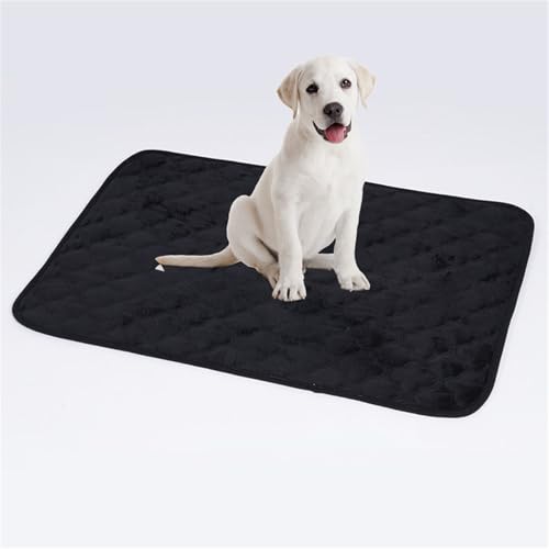 Lukery 2 Stück Wickelunterlage Waschbar für Hunde, Welpenunterlagen Wiederverwendbare Matten Trainingspads für Hunde Schnell Absorbierend für Laufstall/Autositz/Sofa (L:(70 * 50cm),Schwarz) von Lukery