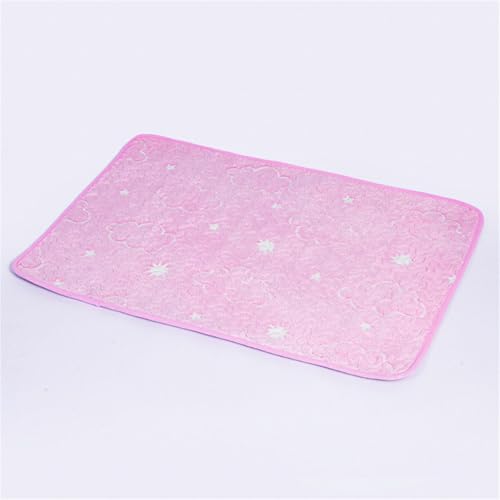 Lukery 2 Stück Wickelunterlage Waschbar für Hunde, Welpenunterlagen Wiederverwendbare Matten Trainingspads für Hunde Schnell Absorbierend für Laufstall/Autositz/Sofa (M:(60 * 45cm),Rosa Wolken) von Lukery