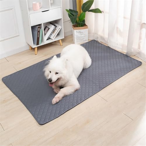 Lukery 2 Stück Wickelunterlage Waschbar für Hunde, Welpenunterlagen Wiederverwendbare Matten Trainingspads für Hunde Schnell Absorbierend für Laufstall/Autositz/Sofa (S(50 * 35cm),Grau) von Lukery