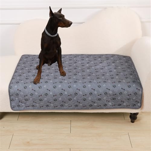 Lukery 2 Stück Wickelunterlage Waschbar für Hunde, Welpenunterlagen Wiederverwendbare Matten Trainingspads für Hunde Schnell Absorbierend für Laufstall/Autositz (M(60 * 45cm),Schwarze Hundefüße) von Lukery