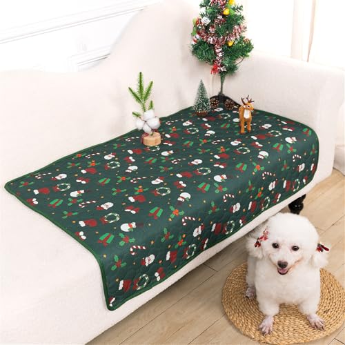 Lukery 2 Stück Wickelunterlage Waschbar für Hunde, Welpenunterlagen Wiederverwendbare Matten Trainingspads für Hunde Schnell Absorbierend für Laufstall/Sofa (L(70 * 50cm),Grüne Geschenke) von Lukery