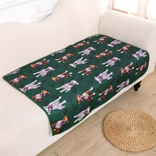 Lukery 2 Stück Wickelunterlage Waschbar für Hunde, Welpenunterlagen Wiederverwendbare Matten Trainingspads für Hunde Schnell Absorbierend für Laufstall/Sofa (L(70 * 50cm),Weißer Hund) von Lukery