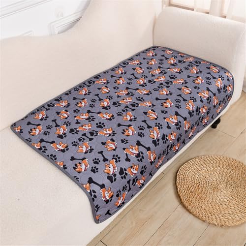 Lukery 2 Stück Wickelunterlage Waschbar für Hunde, Welpenunterlagen Wiederverwendbare Matten Trainingspads für Hunde Schnell Absorbierend für Laufstall/Sofa (M(60 * 45cm),Shiba Inu) von Lukery