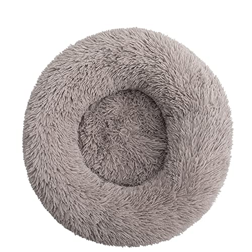 Lukery Hundebett Katzenbett Flauschig Rund aus Plüsch, Kuscheliges Donut Hundekissen und Katzenkissen Weiches Plüsch Hundeliege für Kleine, Mittelgroße und Große Haustiere (110CM,beige) von Lukery