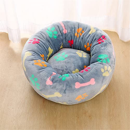 Lukery Hundebett Katzenbett Flauschig Rund aus Plüsch, Kuscheliges Donut Hundekissen und Katzenkissen Weiches Plüsch Hundeliege für Kleine, Mittelgroße und Große Haustiere (60CM,Fleischknochen) von Lukery