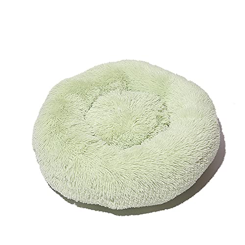 Lukery Hundebett Katzenbett Flauschig Rund aus Plüsch, Kuscheliges Donut Hundekissen und Katzenkissen Weiches Plüsch Hundeliege für Kleine, Mittelgroße und Große Haustiere (80CM,Blassgrün) von Lukery