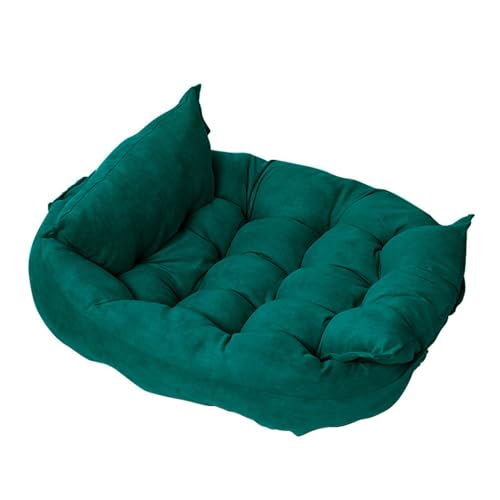 Lukery Hundebett Katzenbett Flauschig Rund aus Plüsch, Kuscheliges Donut Hundekissen und Katzenkissen Weiches Plüsch Hundeliege für Kleine, Mittelgroße und Große Haustiere (XL-75x55cm,Dunkelgrün) von Lukery