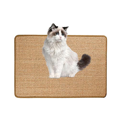 Lukery Kratzmatte Katzen, Natürlicher Sisal Kratzteppich Kratzbretter Katze für rutschfest und verschleißfest Schützen Teppiche Und Sofas (30x40cm,Braun) von Lukery