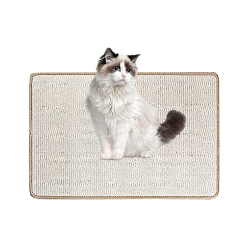 Lukery Kratzmatte Katzen, Natürlicher Sisal Kratzteppich Kratzbretter Katze für rutschfest und verschleißfest Schützen Teppiche Und Sofas (40x60cm,Beige) von Lukery