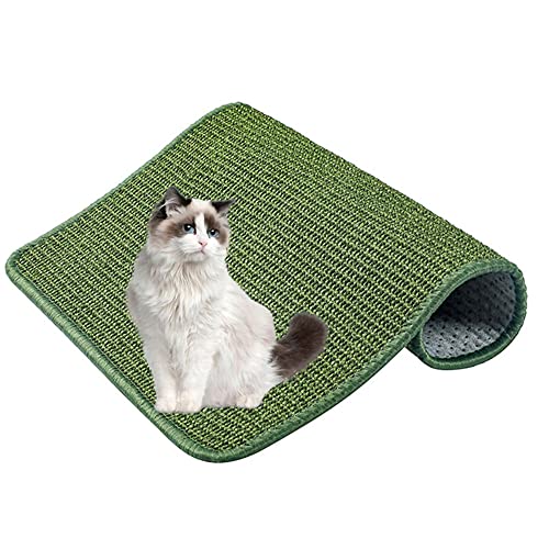 Lukery Kratzmatte Katzen, Natürlicher Sisal Kratzteppich Kratzbretter Katze für rutschfest und verschleißfest Schützen Teppiche und Sofas (30x40cm,Armeegrün) von Lukery