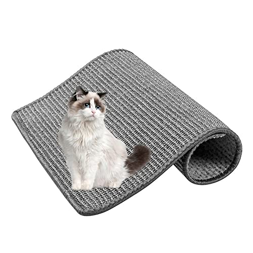 Lukery Kratzmatte Katzen, Natürlicher Sisal Kratzteppich Kratzbretter Katze für rutschfest und verschleißfest Schützen Teppiche und Sofas (30x40cm,Grau) von Lukery