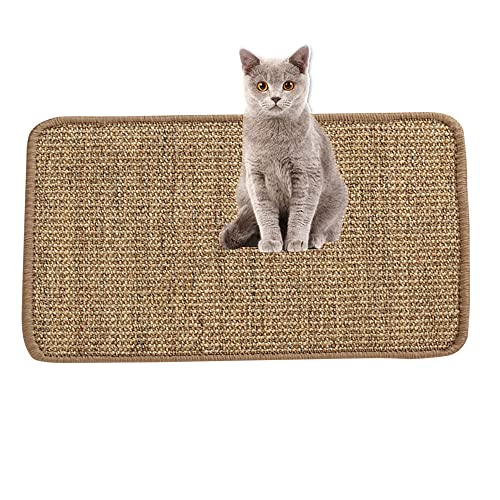 Lukery Kratzmatte Katzen, Natürlicher Sisal Kratzteppich Kratzbretter Katze für rutschfest und verschleißfest Schützen Teppiche und Sofas (30x40cm,Hellbraun) von Lukery