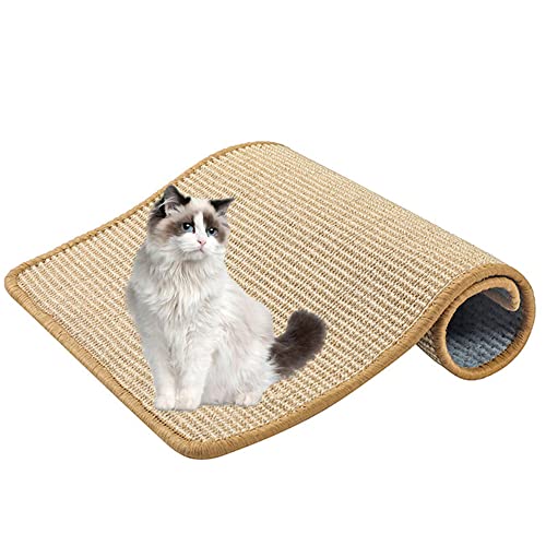 Lukery Kratzmatte Katzen, Natürlicher Sisal Kratzteppich Kratzbretter Katze für rutschfest und verschleißfest Schützen Teppiche und Sofas (30x40cm,Khaki) von Lukery