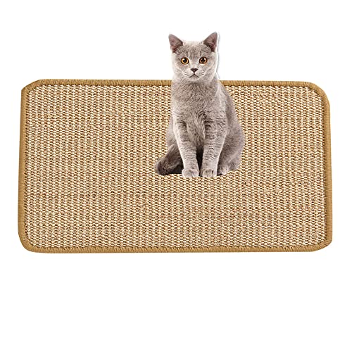 Lukery Kratzmatte Katzen, Natürlicher Sisal Kratzteppich Kratzbretter Katze für rutschfest und verschleißfest Schützen Teppiche und Sofas (50x80cm,Beige) von Lukery