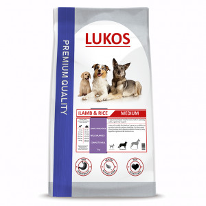 Lukos Adult Medium mit Lamm & Reis Hundefutter 12 kg von Lukos