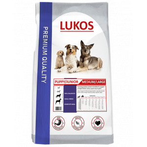 Lukos Puppy & Junior Medium/Large Hundefutter 1 kg von Lukos