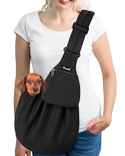 Lukovee Haustierschlinge, freihändige Hundeschlinge, verstellbarer, gepolsterter Riemen, Tragetasche, Schultertasche mit Vordertasche, Sicherheitsgurt, für kleine Hunde, Katzen, Welpen, von Lukovee