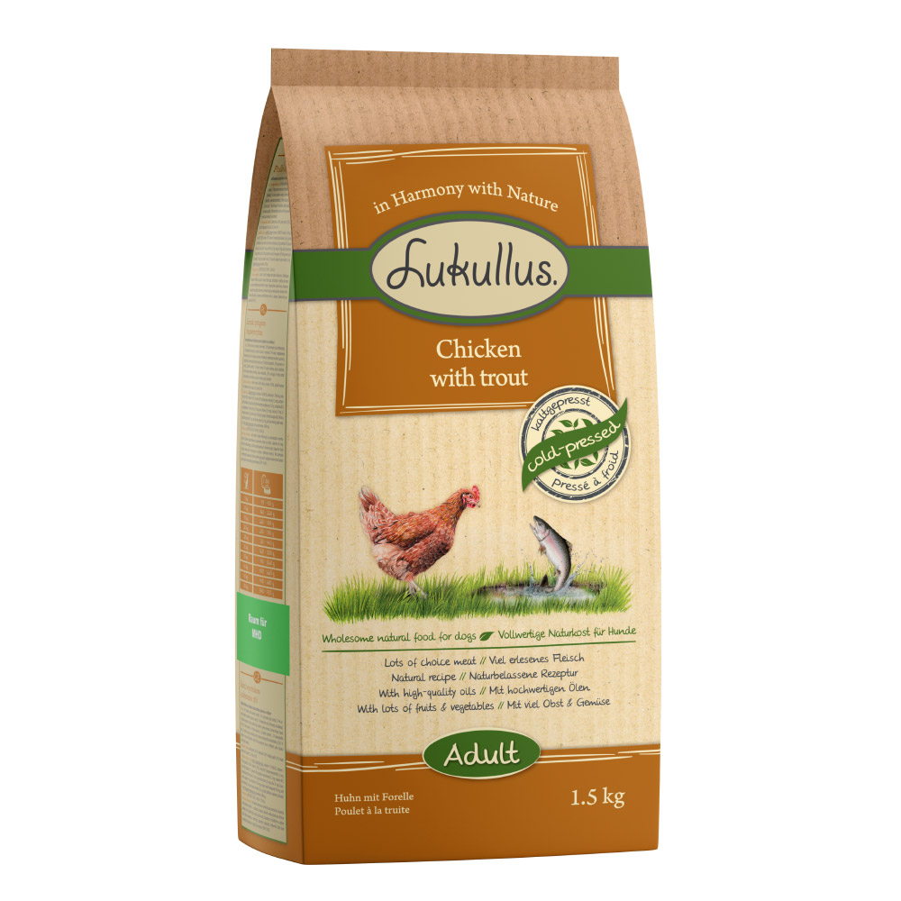 1 / 1,5 kg Lukullus Kaltgepresst zum Sonderpreis! - Huhn & Forelle (1,5 kg) von Lukullus