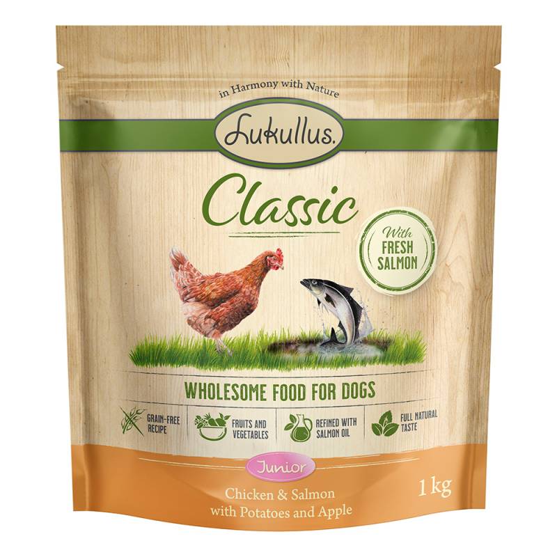 1 kg Lukullus Classic zum Sonderpreis - Junior Huhn & Lachs von Lukullus