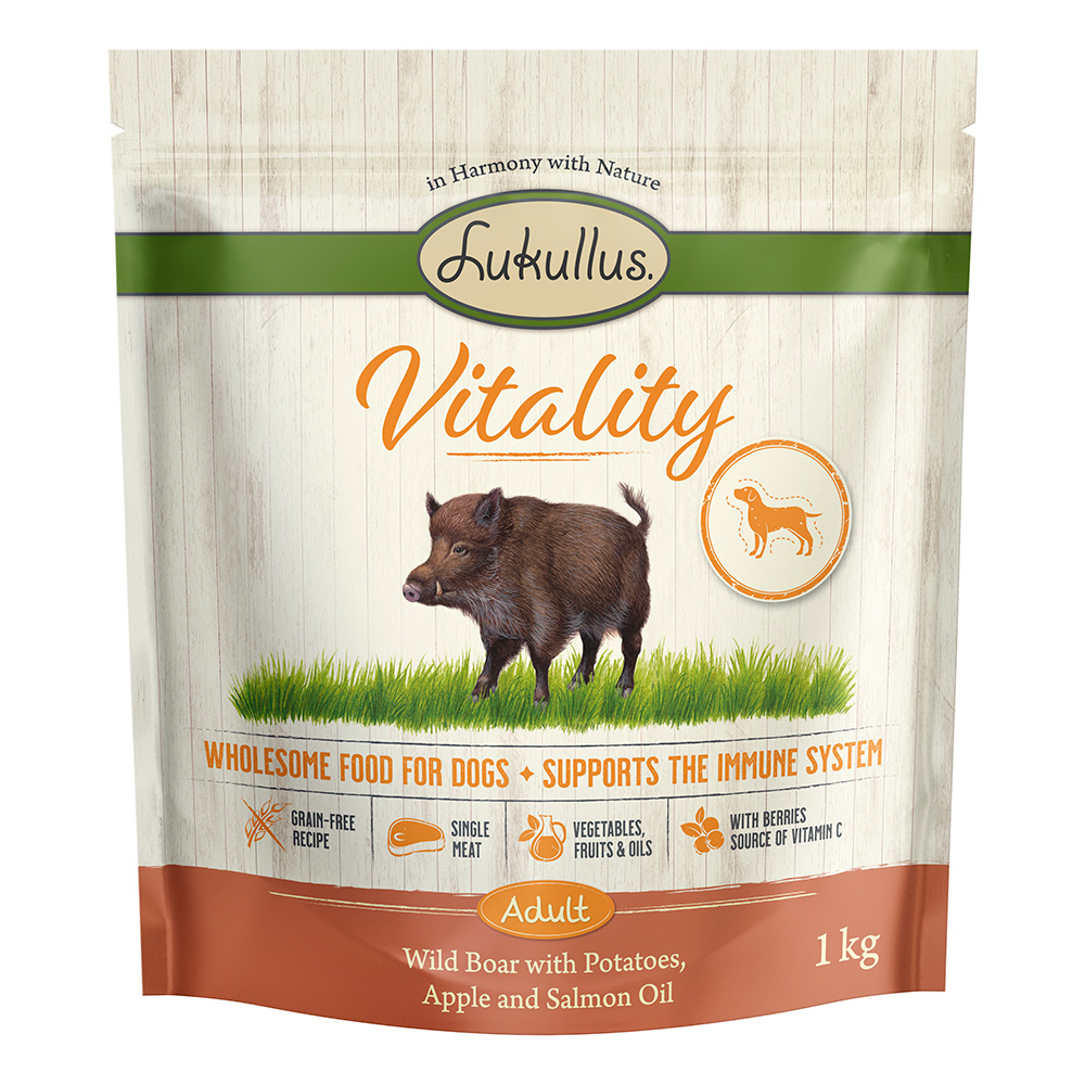 1 kg Lukullus Vitality zum Sonderpreis - Unterstützung für das Immunsystem: Wildschwein (getreidefrei) von Lukullus