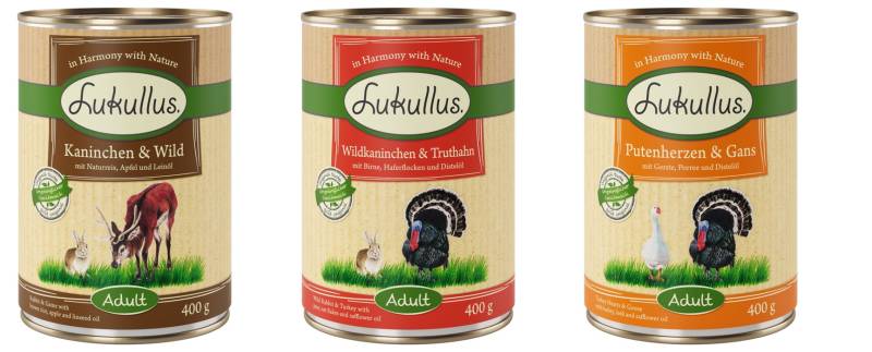 10 + 2 gratis! 12 x 400 g Sparpaket Lukullus Naturkost - Mixpaket 2 (3 Sorten) von Lukullus