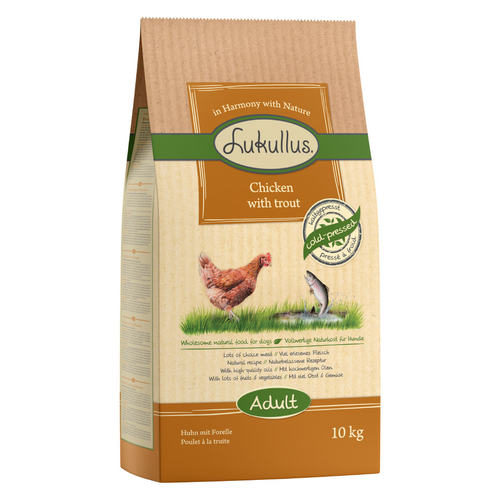 10 / 15 kg Lukullus Kaltgepresst zum Sonderpreis - Adult Huhn & Forelle 10 kg von Lukullus