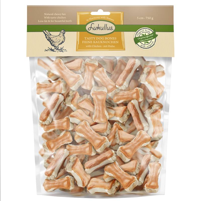 750 g Lukullus Big Pack Snacks für Hunde zum Sonderpreis! - Kauknochen Huhn 5 cm von Lukullus