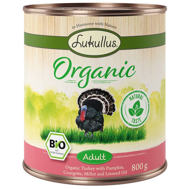 Lukullus Organic Adult Pute mit Zucchini (glutenfrei) - 6 x 800 g von Lukullus