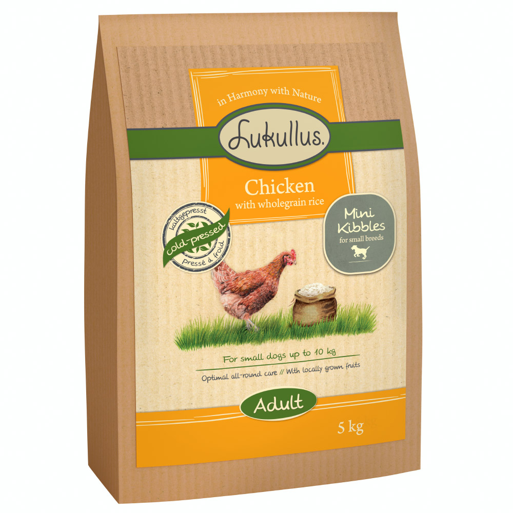 Lukullus Mini Kaltgepresste Huhn mit Vollkornreis - Sparpaket: 3 x 5 kg von Lukullus