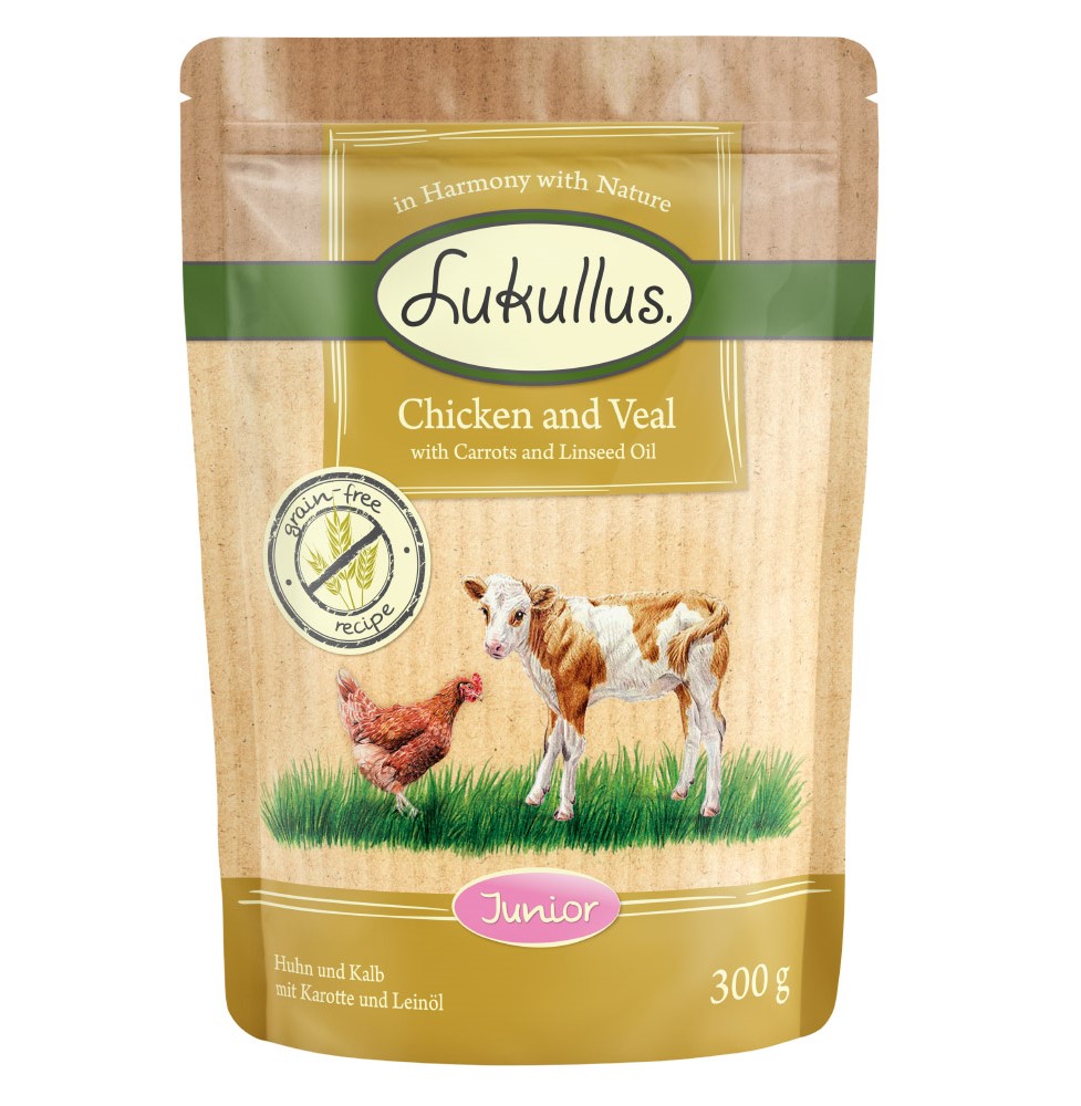 Lukullus Naturkost Junior 6 x 300 g Huhn & Kalb (getreidefrei) von Lukullus