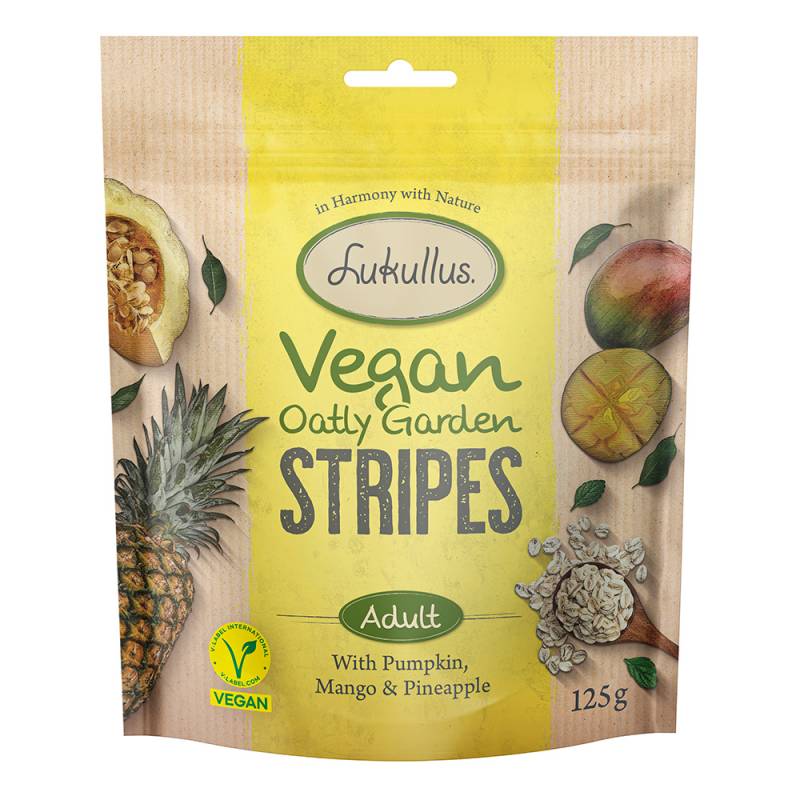 Lukullus Vegan Garden Stripes Kürbis, Mango & Ananas - Sparpaket 3 x 125 g von Lukullus