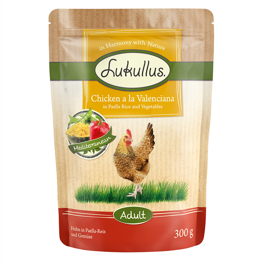Sparpaket Lukullus Frischebeutel 48 x 300 g - Huhn in Paella-Reis und Gemüse von Lukullus