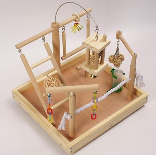 Vogelspielplatz,Papageien-Trainingsständer,Papageien-Spielständer-Set,Papageienständer-Spielplatz mit Leitern,Schaukeln,für kleine Vögel von Luminexia