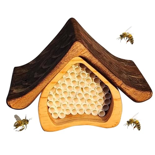 Bienenhaus, Bienen-Nisthaus aus Holz, Bestäuberhaus, Deko Bienenkasten, Bienenhäuser für Garten und Imker von Lumiscent