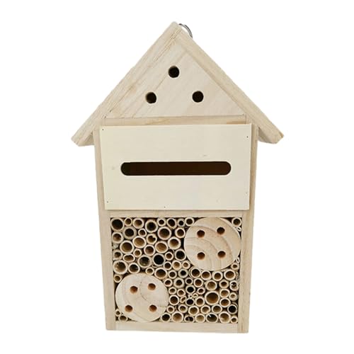 Bienenhaus, Holz Mason Bee Box, Gartendeko Buterfly House, Bienenstock für Marienkäfer, Bestäubende Bienen und Schmetterlinge 12x7x23cm von Lumiscent