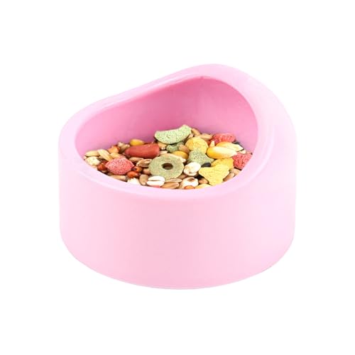 Futternapf für Haustiere, kleine Keramik-Futter- und Wasserschüssel, glatte Oberflächen, für Kaninchen, Hamster, Rennmäuse und andere kleine Haustiere, Rosa von Lumiscent