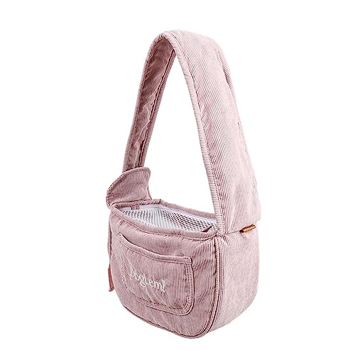 Haustier-Tragetasche, wasserdichte Haustier-Tragetasche, Polyester-Hundetasche, Katzen-Schlingentasche, atmungsaktiv, reisesicher Sling Bag für Hunde und Katzen, Rosa von Lumiscent