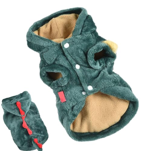 Hund Dinosaurier Kostüm, Haustier Tiere Cosplay Kostüm Flanell, Haustier Warmer Wintermantel, Hund Dinosaurier Kostüm Verkleidung Haustier Dino Hoodie für kleine und mittelgroße Hunde 3XL von Lumiscent