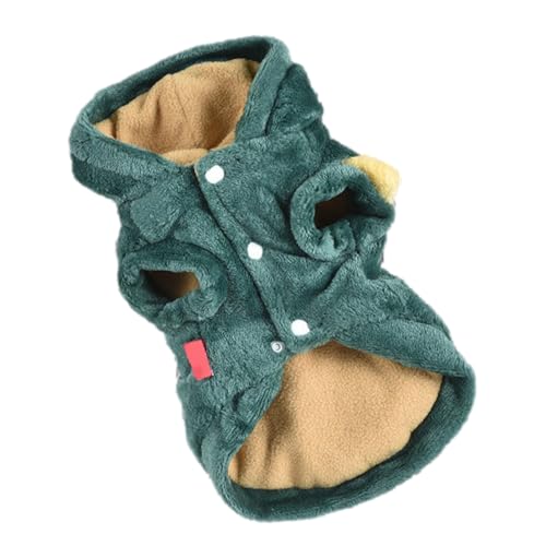 Hund Dinosaurier Kostüm, Haustier Tiere Cosplay Kostüm Flanell, Haustier Warmer Wintermantel, Hund Dinosaurier Kostüm Verkleidung Haustier Dino Hoodie für kleine und mittelgroße Hunde XL von Lumiscent