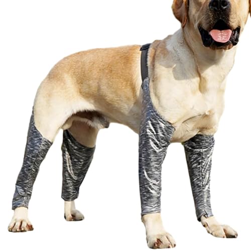 Hunde-Genesungsanzug, Anti-Leck-Hunde-Beinmanschetten, Verstellbarer Ellenbogenschutz, Paar Hunde-Beinbandagen, Hunde-Beinbandage, Hunde-Karpalstütze von Lumiscent