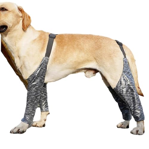 Hunde-Genesungsanzug, Anti-Leck-Hunde-Beinmanschetten, verstellbarer Ellenbogenschutz, Paar Hunde-Beinbandagen, Hunde-Beinbandage, Hunde-Karpalstütze von Lumiscent