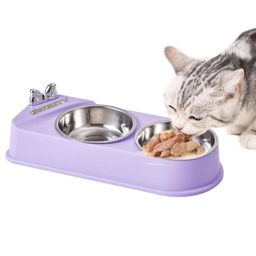 Hundefutter Wassernapf - Edelstahl Haustier Futternapf | Rutschfester Haustiernapf | Grundnäpfe | Hund Wasser Futternäpfe | Katze Doppelnapf Futter und Wassernapf für kleines Haustier, Kätzchen, von Lumiscent