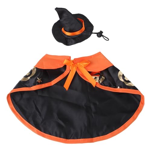 Katze Halloween Kostüme, Katze Kleidung mit Kürbis Muster, Halloween Katze Hexenhut Cosplay, Vampir Kostüm Cosplay für Kätzchen, Katzen und Hunde Medium von Lumiscent