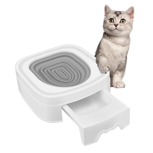 Katzentoiletten-Trainingsset, 36,5 x 32,5 x 12 cm, Katzentoiletten-Trainingssystem, Katzentoiletten-Trainer, Top-Entry Kätzchen, Töpfchentraining, Toilettensitz für wachsende Katzen von Lumiscent