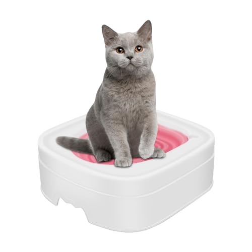 Katzentoiletten-Trainingsset, 36,5 x 32,5 x 12 cm, Katzentoiletten-Trainingssystem, Katzentoiletten-Trainer, Top-Entry Kätzchen, Töpfchentraining, Toilettensitz für wachsende Katzen von Lumiscent