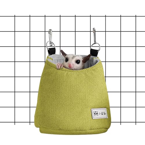 Sugar Glider Pouch, 15 x 15 cm, Zuckergleiter-Schlafsack, Eichhörnchen-Hängematte, warm, weich und bequem, Haustier-Schlafsack, abnehmbare Nestmatte für Hamster, Eichhörnchenbett für Hamster, Schaukel von Lumiscent