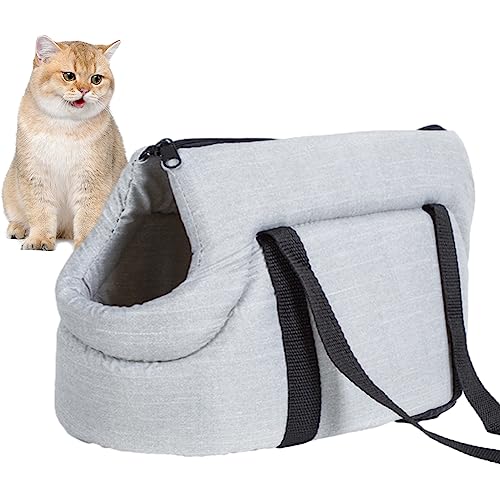 Tragetasche für Kätzchen, tragbare Hundetasche, tragbare Hunde-Tragetasche, Schultertasche für kleine Hunde, Kätzchen, Grau von Lumiscent