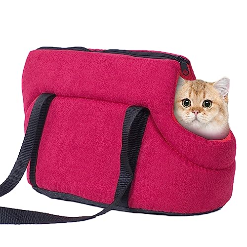 Tragetasche für Kätzchen, tragbare Hundetragetasche, tragbare Hundetragetasche, Schultertasche für kleine Hunde, Kätzchen, Rot von Lumiscent