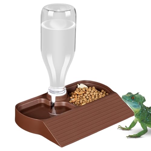 Lunaobrik Reptilien Wasserschale - Automatischer Reptilien Wasserspender,Großes Fassungsvermögen Futternapf Für Amphibien Schildkröten Schlangen Lunaobrik Reptilien Wasserschale - Automatischer Reptilien Wasserspender,Großes Fassungsvermögen Futternapf Für Amphibien Schildkröten Schlangen von Lunaobrik